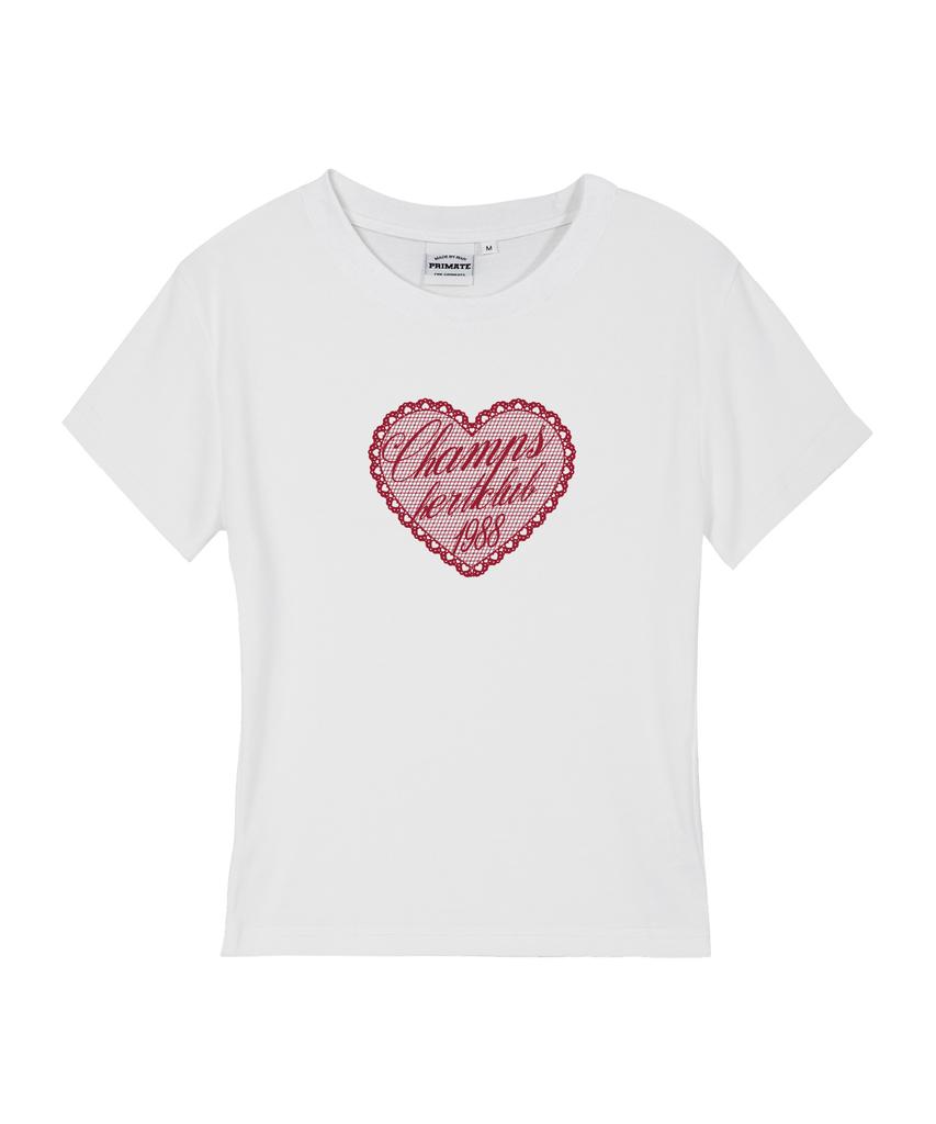 BORN CHAMPS [5 Colors] B Lacy Heart Club Women'S Slim Fit Short Sleeve T-Shirt B25St85