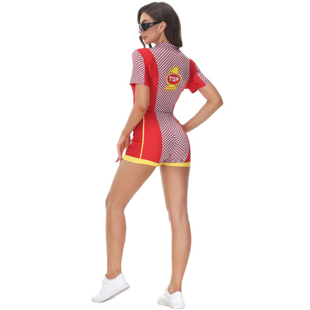 One-piece female racing suit F1 locomotive suit, nightclub girl catwalk uniform, hot dance cheerleading performance costume