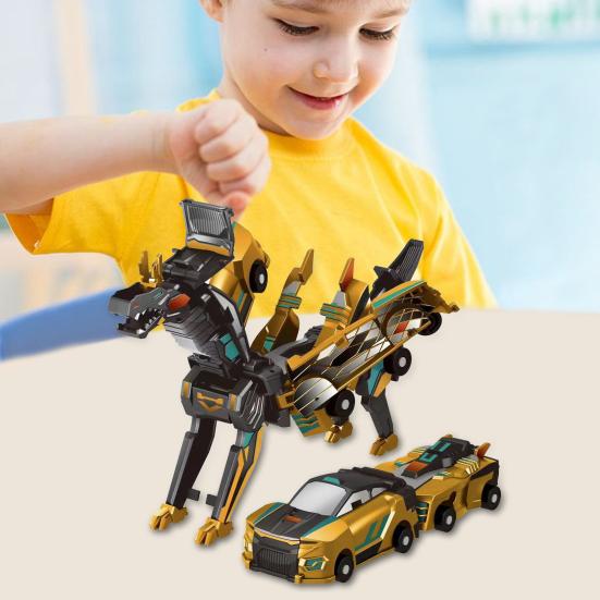 Transformable Flying Dragon Car Toy Collision Deformation Educational 2-In-1 Mini Transforming Dragon Vehicle Toy Toddlers Boys Girls Birthday Gift