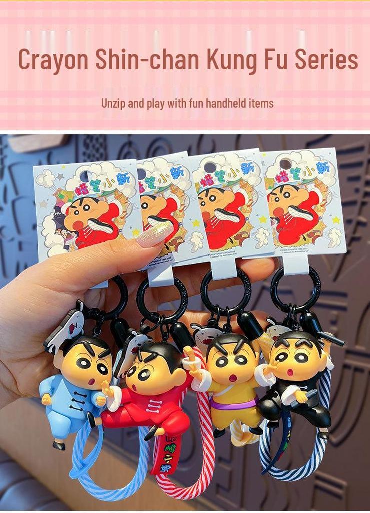Crayon Shin-chan Doll Keychain: Cute Couple Backpack Pendant & Student Gift Ornament