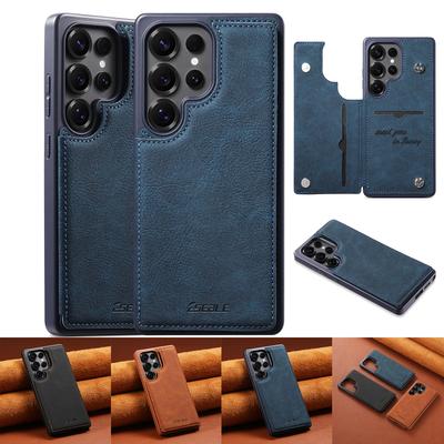 Business Retro Slim Magnetischer Flip-Kartensteckplätze Leder Handyhülle Für Samsung Galaxy S25 S24 FE S23 S22 S21 Ultra A56 A55 A36 A35