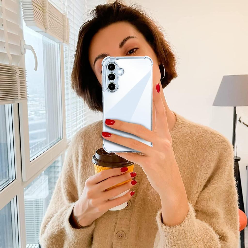 Čtyřrohové pouzdro TPU odolné proti nárazům pro Samsung Galaxy A56 A36 A26 A16 5G A06 A15 A25 A35 A55 A34 A54 Kryt Čirý Capa Fundas Coque