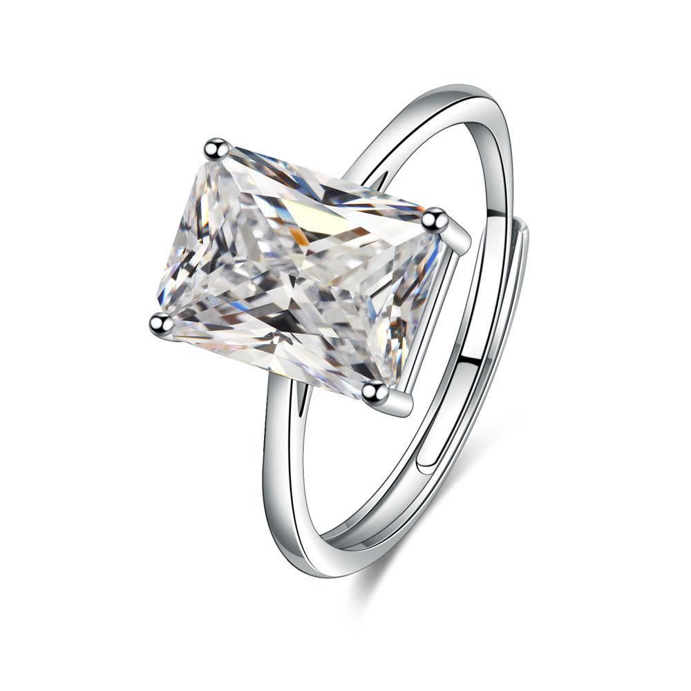 

Европейский и американский романтический модный набор кольцо и квадратные серьги, ожерелье для женщин