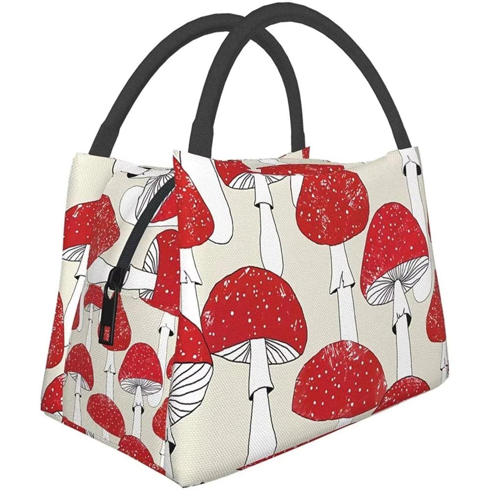 

Сумка для ланча «Галлюцинации» с грибами, портативная, большая, изоляционная, охлаждающая сумка-холодильник 28x17x16CM зелёный