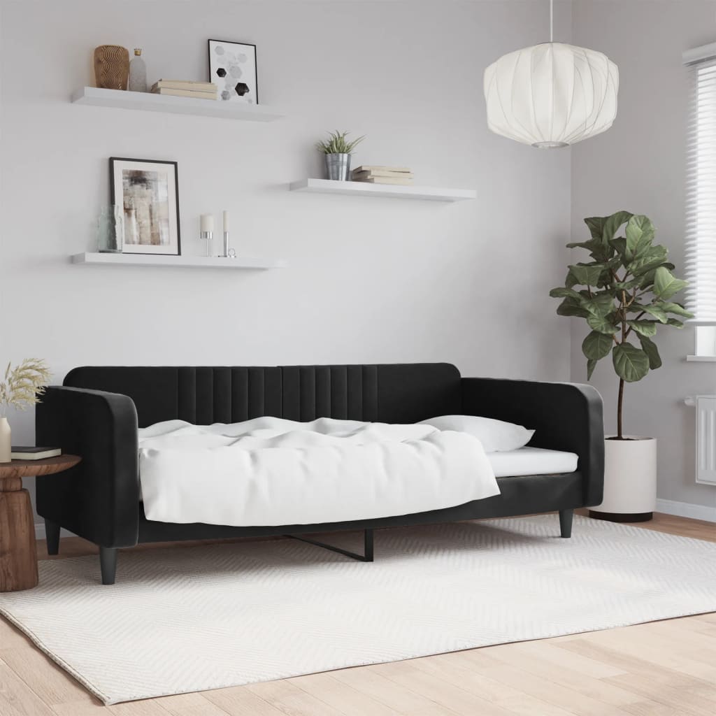 Daybed Black 100x200 cm Velvet