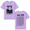 Rock Band O-Oasis Live 25 Tour T-Shirts Mens Women Summer Casual O-Neck Short Sleeve T Shirt Fans Gift Fashion Vintage Tee Shirt
