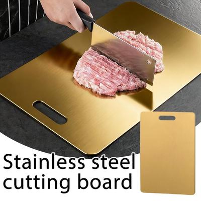 Titanium Cutting Boards for Kitchen Stainless Board 304 Steel Thickened Double Sided Food Grade Portable Fruit Meat Chopping