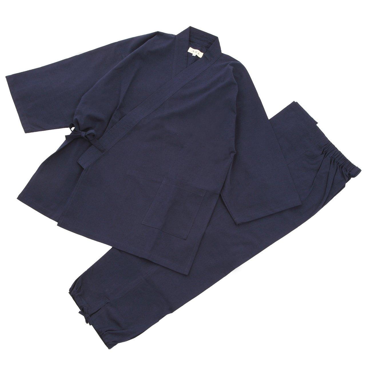 

Kurume Tsumugi Made in Made with High Quality Navy 4L [Edoten] Samue, Weaving, Japan, Materials, Tsumugi, Men s, Blue, Темно-синій