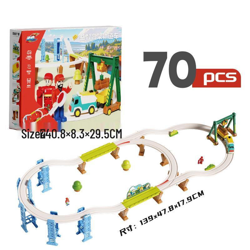 Forest Train Track Adventure Set: Educational Puzzle & Construction Vehicles for Ages 3-6