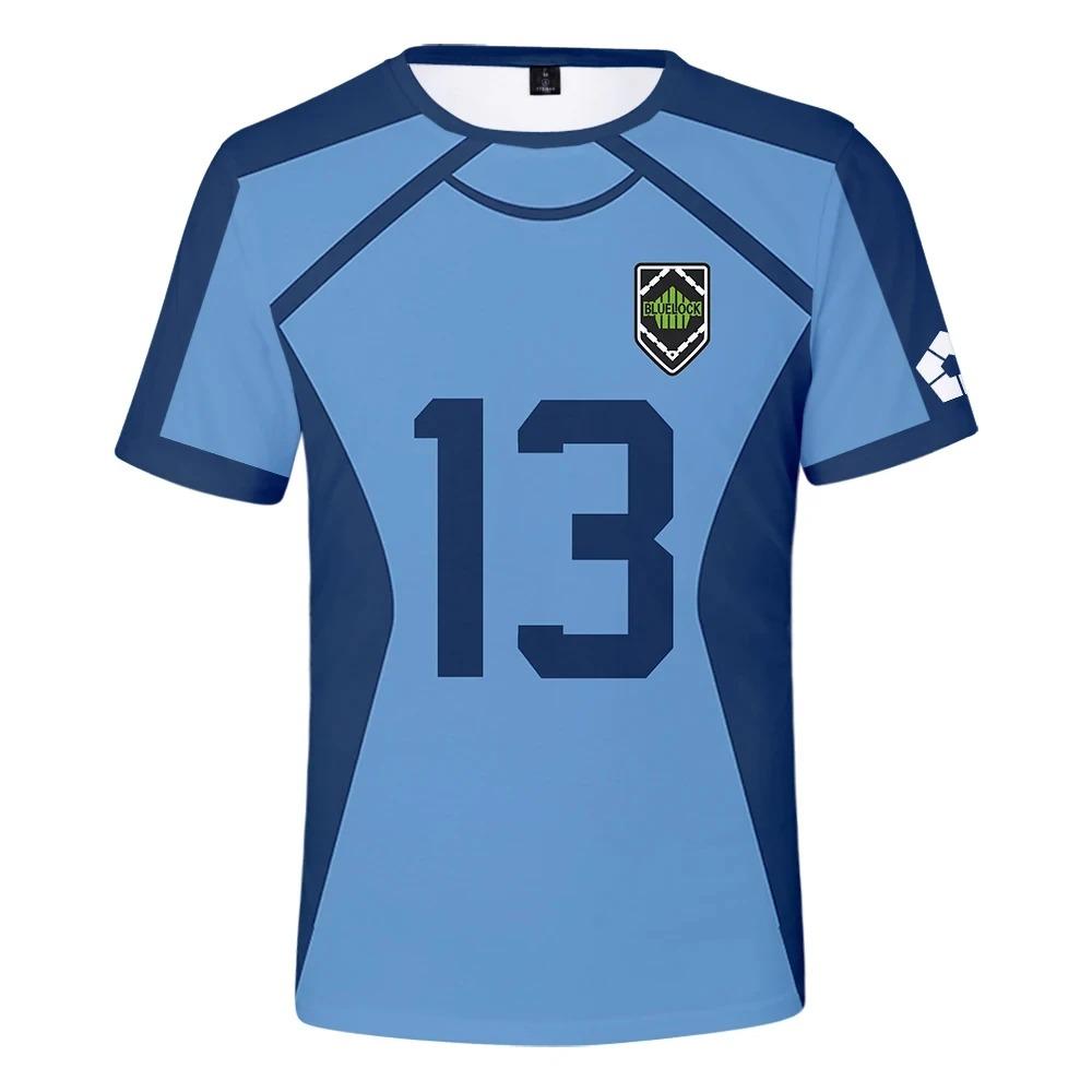 Nejnovější fotbalový dres Blue Lock Anime 3D potisk Pánské sportovní tričko Módní cool top s krátkým rukávem Trend Dětské cosplay tričko