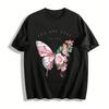 Floral Butterfly Print Top You Are Free To Fly Casual Tee Pure Cotton T-shirt