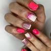 Long Square Press On Nails Love Heart Fake Nials French Style False Nails  at Salon