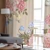 Blumenstrauß aus bunten Blumen Chiffon Transparente Vorhänge für Wohnzimmer Schlafzimmer Küchendekoration Fenster Voiles Tüllvorhang