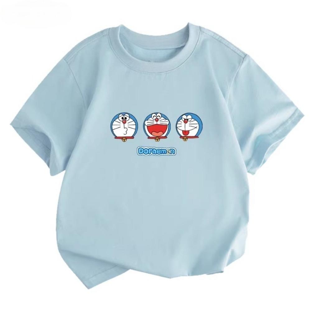 Doraemon children's T-shirt, summer new style, comfortable breathable top for boys and girls
