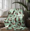 1pc Sausage Dog Print Flannel Blanket Soft Comfortable Multiple Sizes Living Room Nap Sofa Cover Portable Machine Washable
