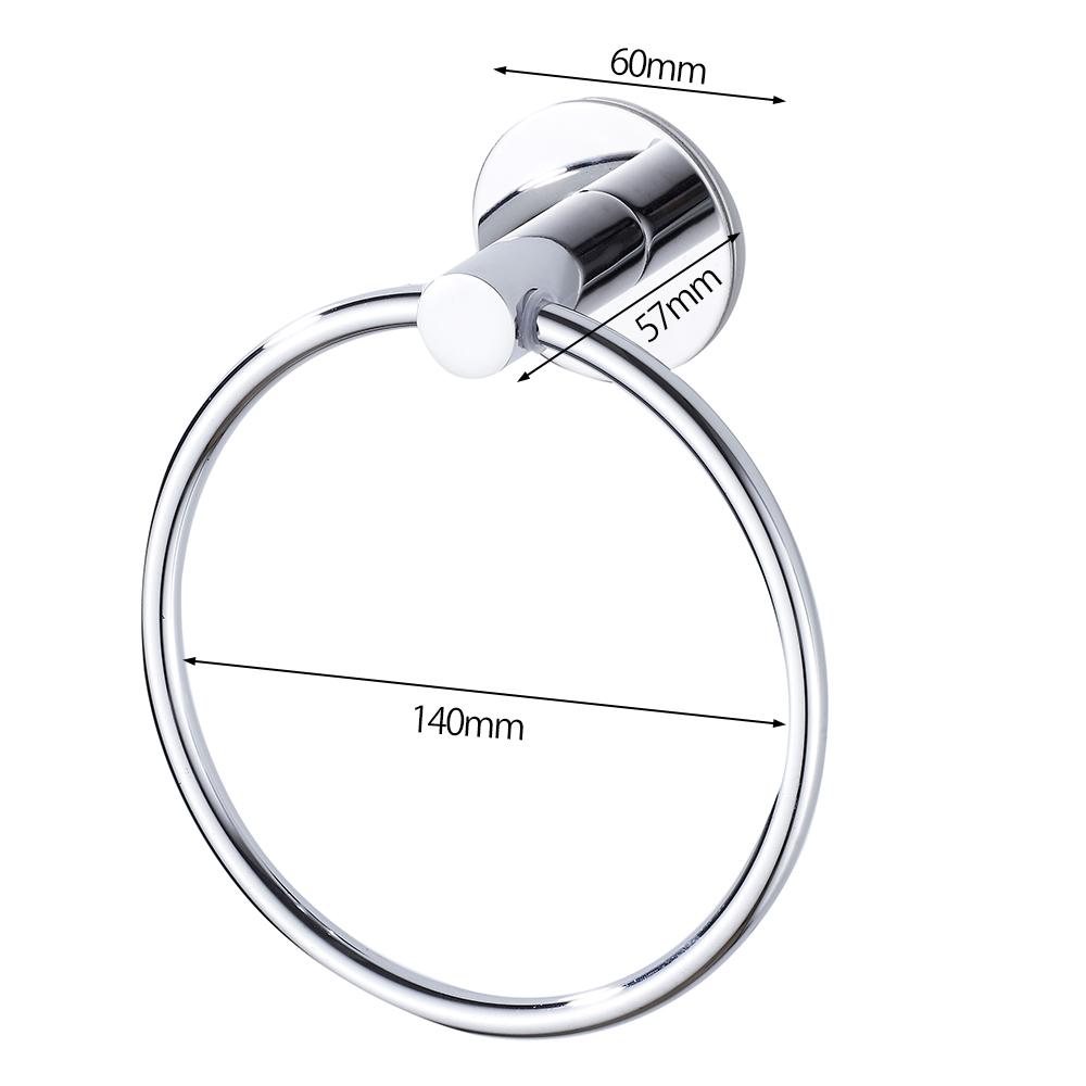 Towel Ring Stainless Steel Heavy Duty Hand Towel Holder Self Adhesive No Drilling Towel Rack Modern Round Base Towel Hanger