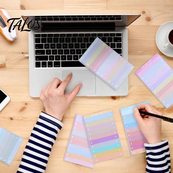 Macaron Color Adhesive Notes Gradient Checklist Sticky Notepad, Self-stick To-do List Pads, Removable Paper Tearable Planner Memo Pad for Shopping