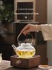 High-Temperature Resistant Pumpkin Glass Tea Set with Striped Design and Tea Infuser