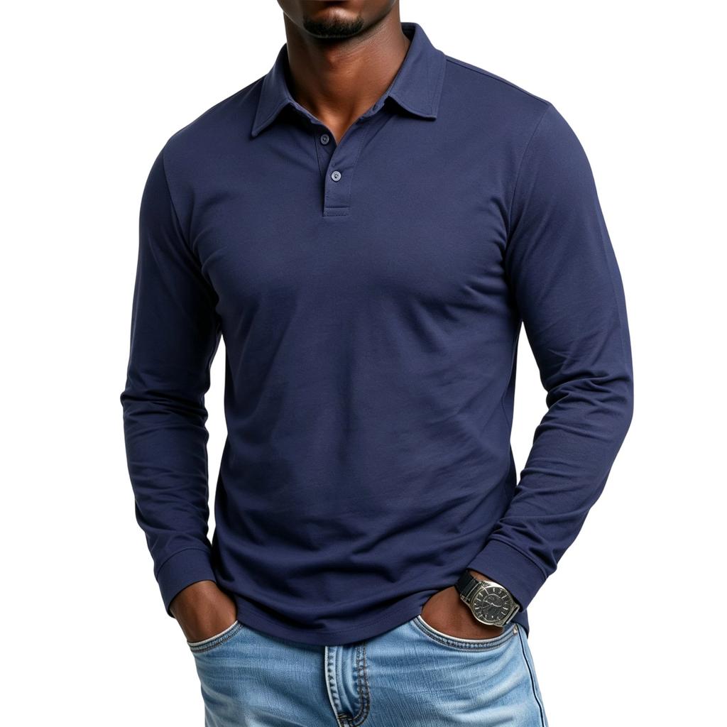Men's Long Sleeve Color Shirt for Outdoor Casual Wear