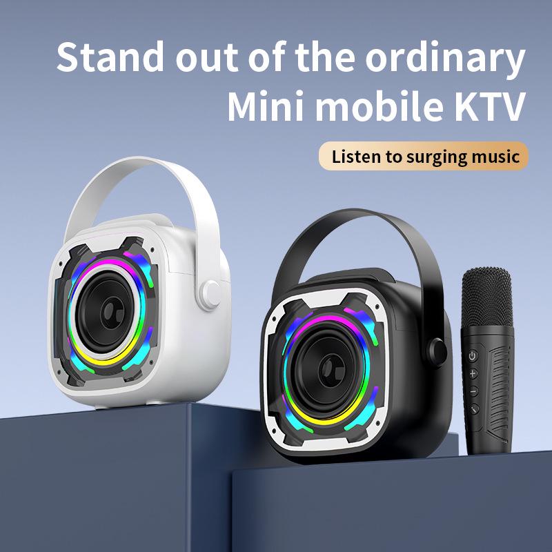 V11 Kabelloser Bluetooth Karaoke-Lautsprecher: Tragbarer, Outdoor-, Schreibtischtauglicher Subwoofer mit Mikrofon