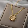 Four Leaf Clover Stainless Steel Necklaces For Women Green Zircon Gold Quality Jewelry Pendant Necklace Gift