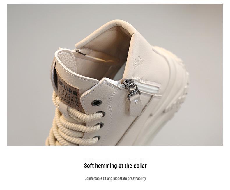 Women's ZY0011 High-Top Sneakers, Autumn 2023, Round-Toe, Thick-Soled, Height-Increasing, Casual Street Style.