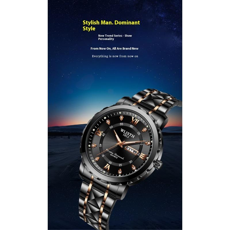 Top Brand New Waterproof Men's Watch Double Calendar Quartz Wrist Watch