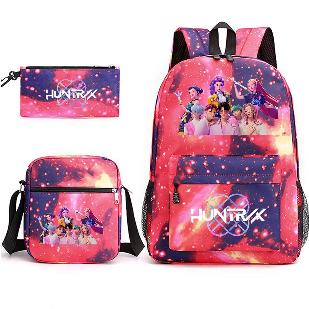 K-POP Demon Hunter Girl Group Children's Backpack, Pencil Case, and Shoulder Bag Set for Middle School Students
