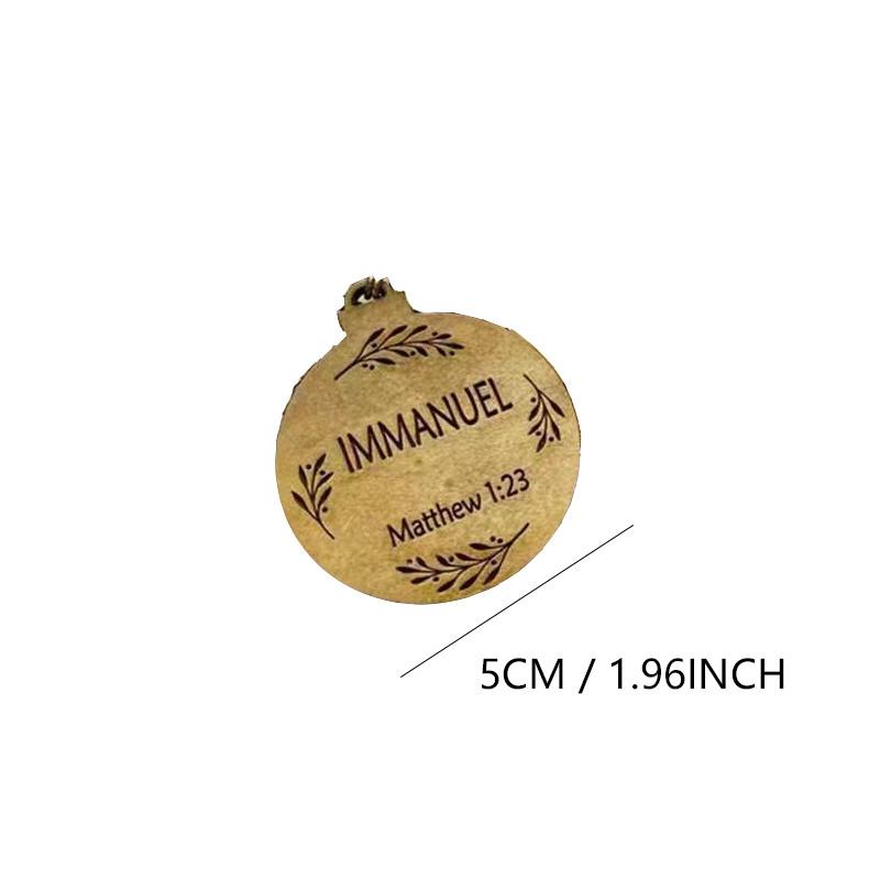 25pcs Personalised Christmas Bauble Tree Decoration Wood Family Xmas Gift Mini Baubles Jesus Name Ornaments Xmas Gift 2025