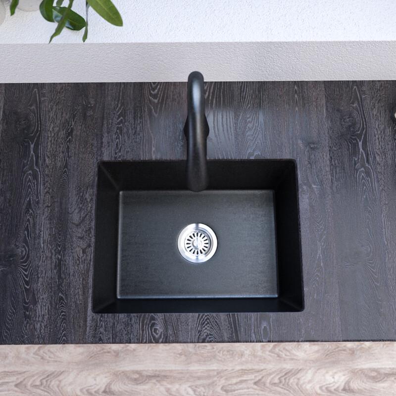 TLXT Black Quartz Undermount Kitchen Sink