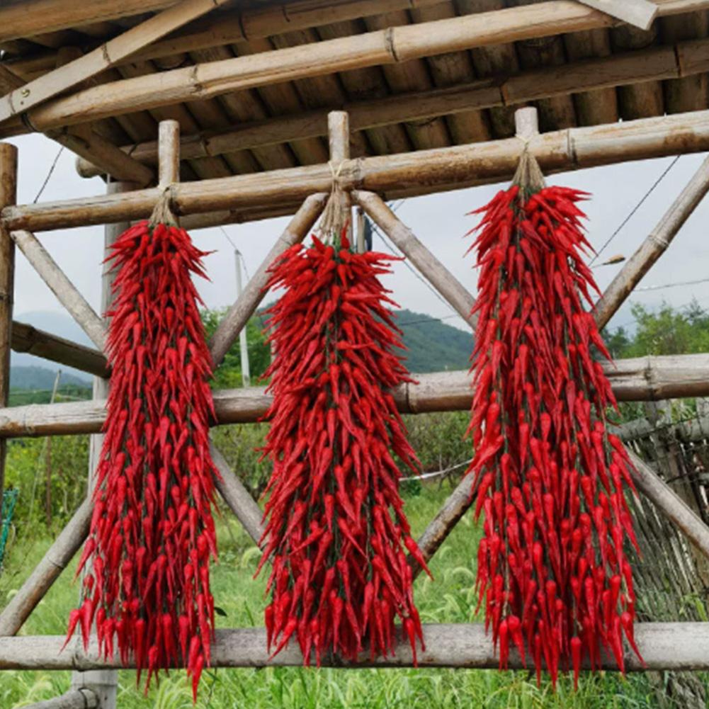 Artificial Vegetable Fake Chilli Pepper Garlic Bunch Hanging Ornaments For Home Kitchen Restaurant Decoration Photography Props
