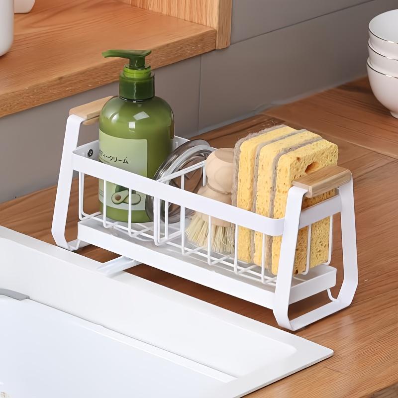 Kitchen Sink Drainer Basket Multifunctional Sponge Soap Storage Rack Countertop Organizer