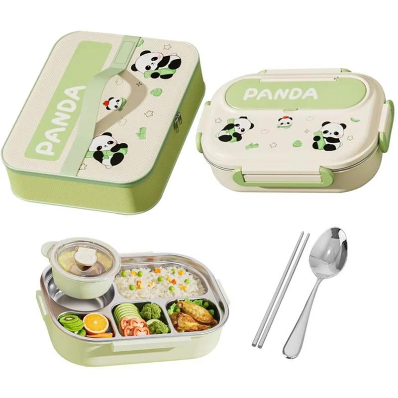 

A95I-Capybara Panda Lunch Box T Lunch Box Food Containers Stainless Steel For Picnic Boys Girls Lunch Box Set зелений