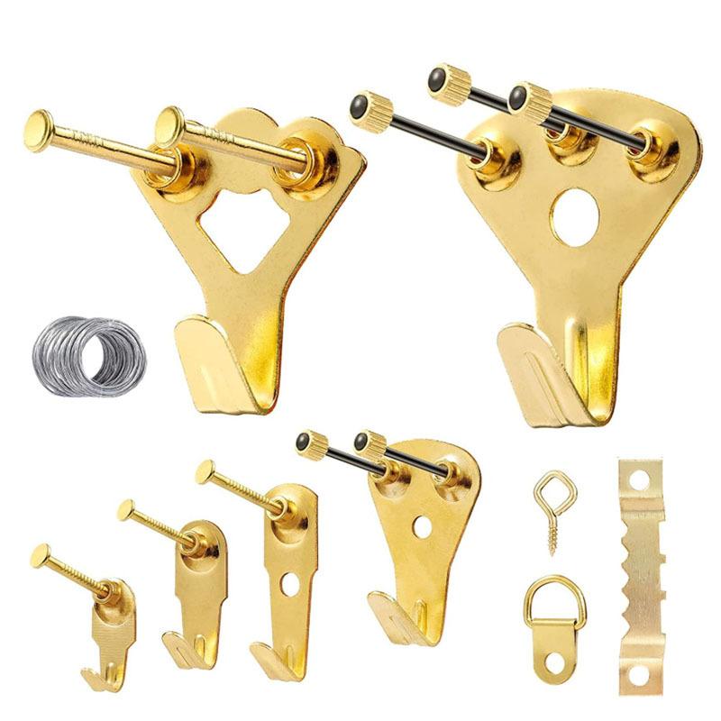 

240pc Picture Hangers Heavy Duty Picture Hanging Kit Picture Hooks Picture Hanging Nails For Drywall Wooden Wall One Size золотой