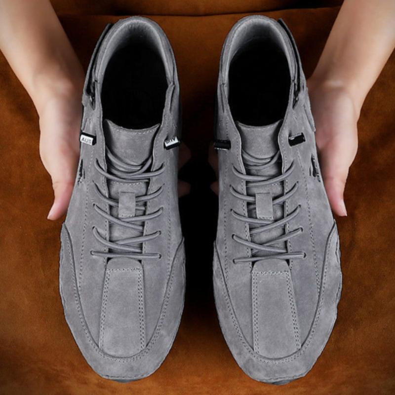 Herren Leder Freizeitschuhe Rutschfeste Walking Sportschuhe Handgefertigte Schuhe für Herren mit Kostenlosem Versand High Top Sneakers Masculino