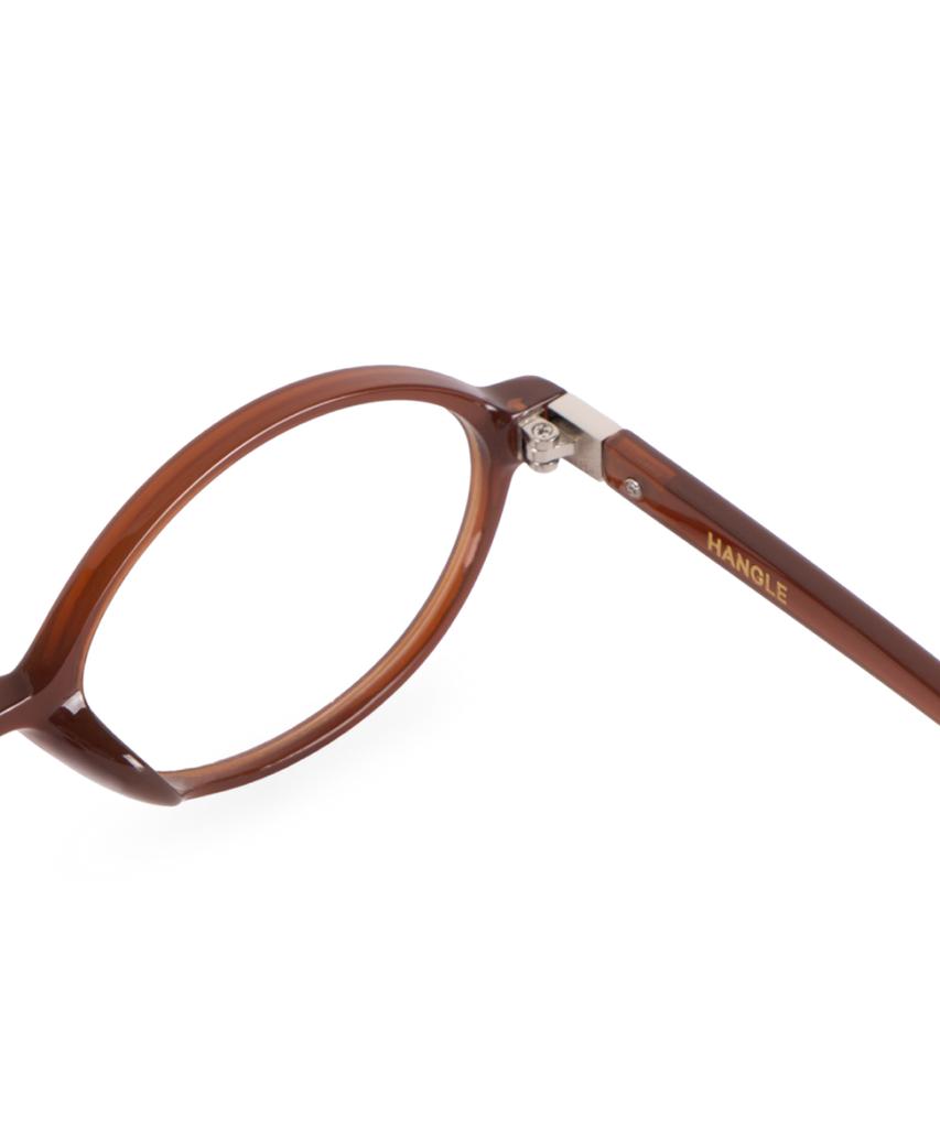 Hangeul [Blue Light Blocking] Geek Chic Oval Brown