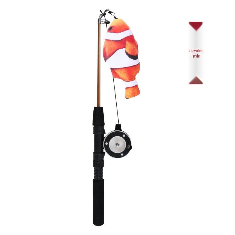 Linen Mouse Cat Teaser Wand with Bell - Boredom Relief Toy for Cats