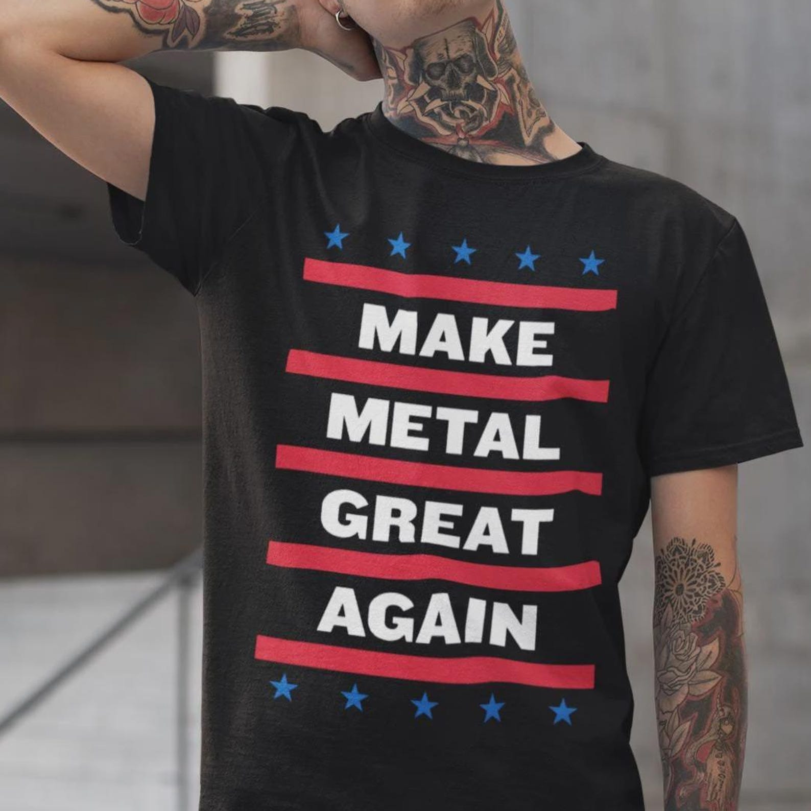 Make Metal Again T-Shirt (US) – Heavy Metal Band Fan Apparel L