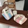 Large Capacity Straw Bag Stripe Tote Bag Practical Lunch Bag  for Home