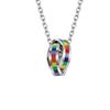 Turkish Charm Rainbow Necklace Colorful Clavicle Chain Fashion Titanium Steel Necklace  Party