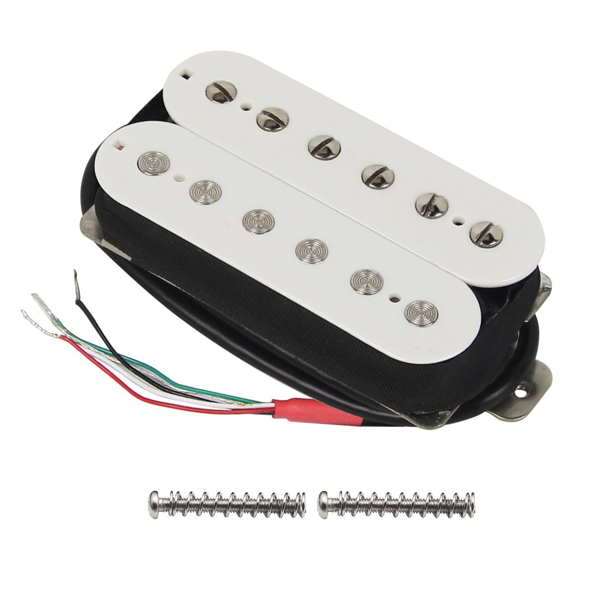FLEOR Alnico 5 Double Coil Humbucker Electric Guitar Pickup White Guitar Parts Accessories