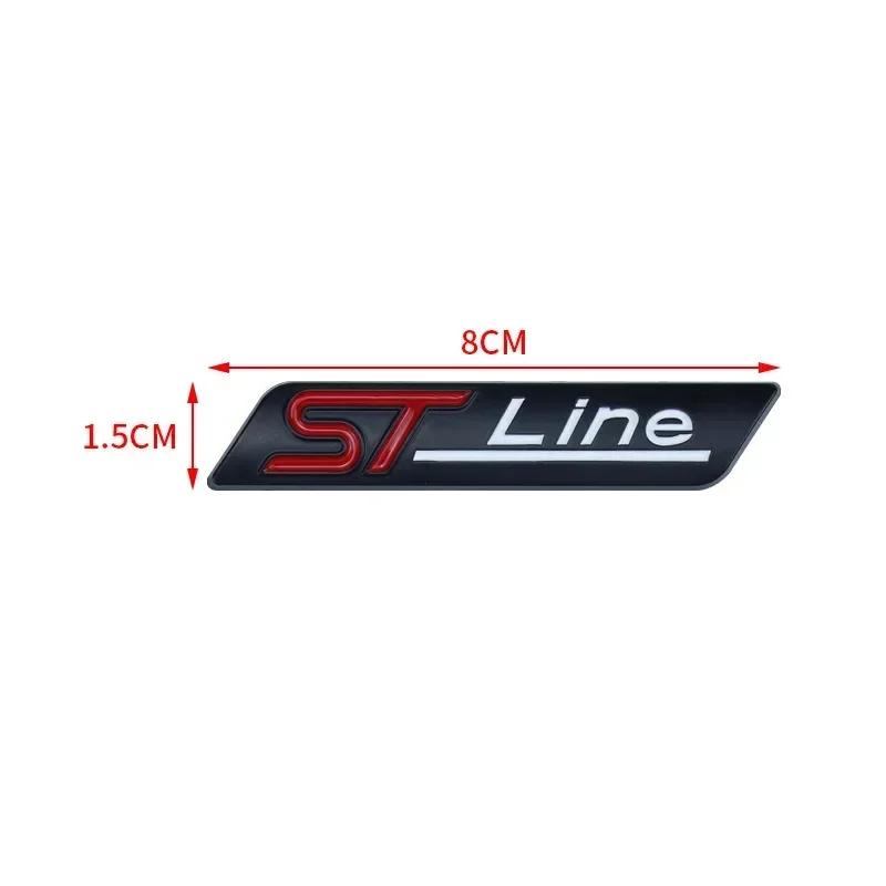 BAZN3 3D Metal STline Letter Rear Trunk Fender Emblem Badge Car Sticker For Ford Focus 2 3 4 ST Mondeo Fiesta Kuga Ecosport Explorer