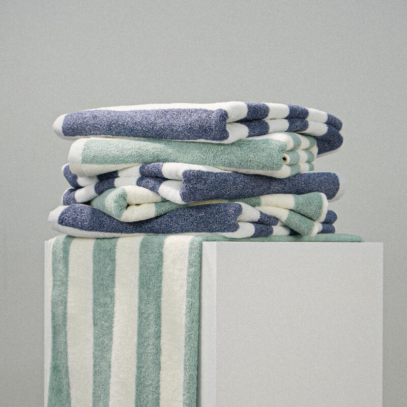Gestreiftes Strandtuch 30er Zählung 450g 2-teiliges Set großes Badetuch