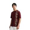 Calvin Klein SS23 Letter Print Loose Round Neck T-Shirt Men Tops Maroon 40JM886-VLP