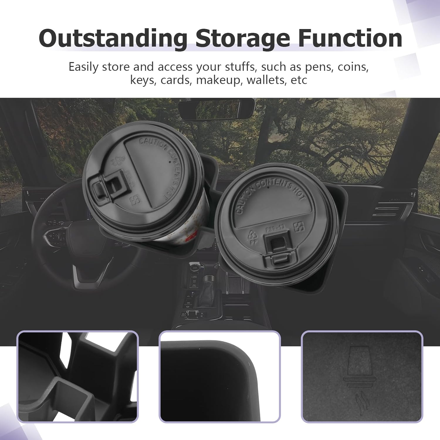 Center Console Cup Holder Compatible with 2024 2025 Lexus GX 550 Accessories Center Console Cup Holder Silicone Protection Pad 2025 Lexus GX550