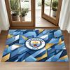 Manchester City Design Crystal Velvet Rug Soft Decorative Mat for Bedroom Entrance