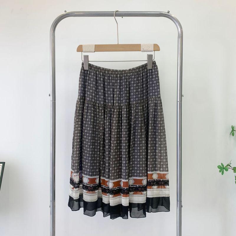 

Double-Layer Silk Skirt Summer New Mid-Length 100% Mulberry Silk Skirt Skirts Gray Skirts Large Skirt Gray Free size Waist 68-112, Length 57