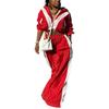AL297 Women's Patchwork Sports Suit: Woven Loose Jacket & Two-piece Set for Spring and Autumn
