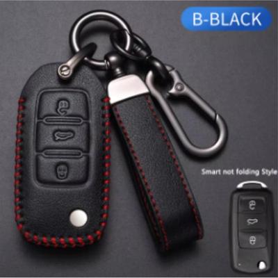 Oli Leather Car Key Case Full Cover Protection Shell Bag for VW Volkswagen Polo Tiguan Passat Golf Jetta Lavida Skoda Octavia