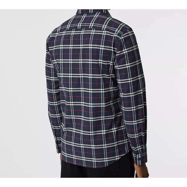 Burberry Small Scale Check Stretch Cotton Shirt 80186401